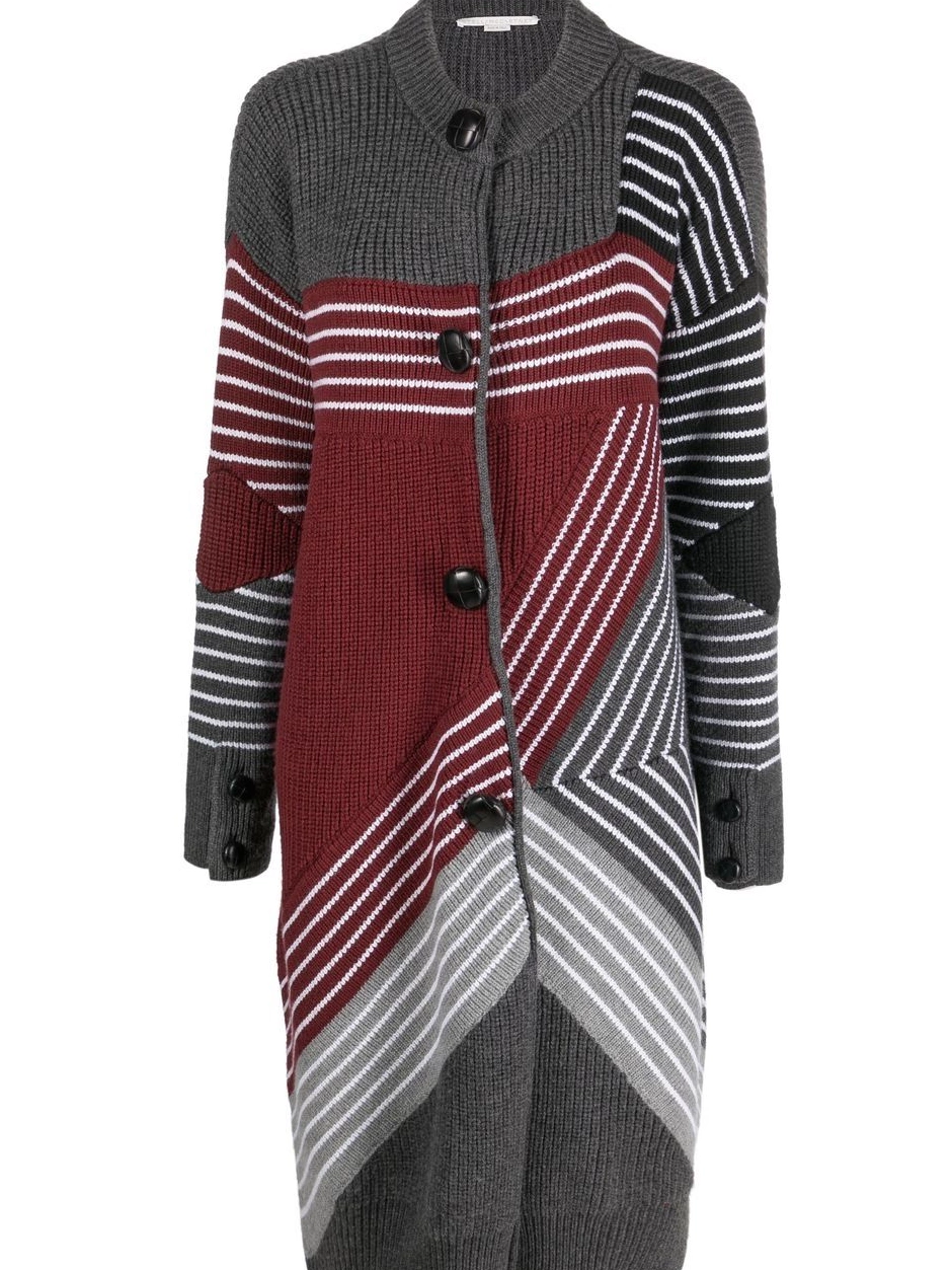 Affordable virgin S Women Stella cardi-coat striped by S wool McCartney 3D 0629